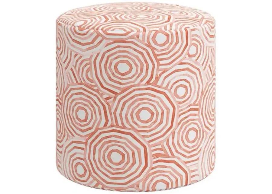 Tambor Ottoman - The Umbrella Swirl - Orange