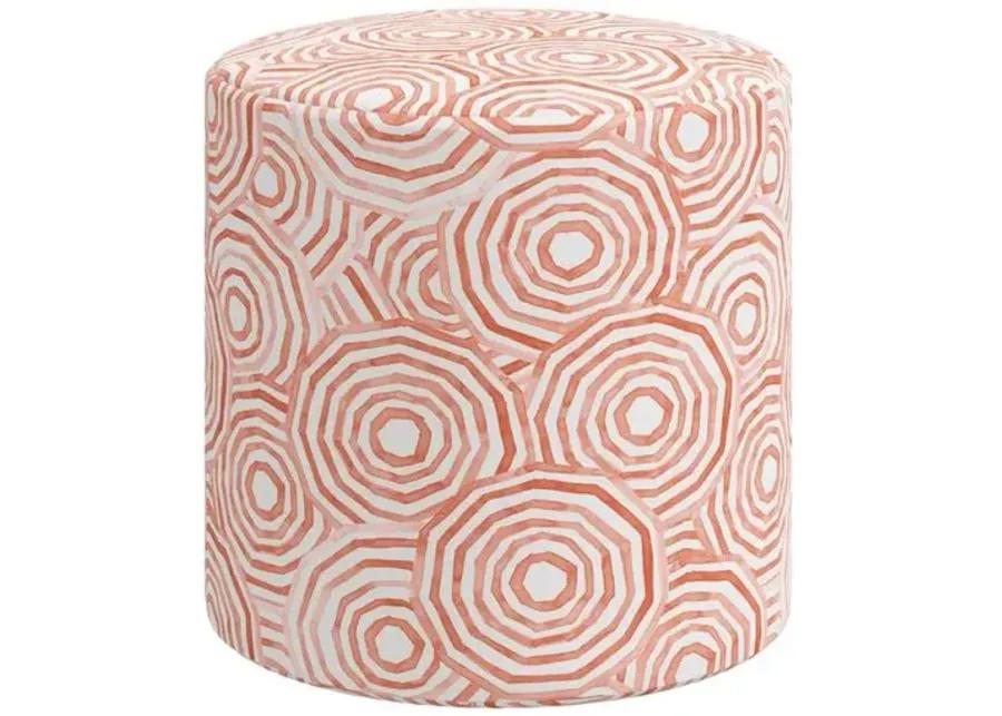 Tambor Ottoman - The Umbrella Swirl - Orange