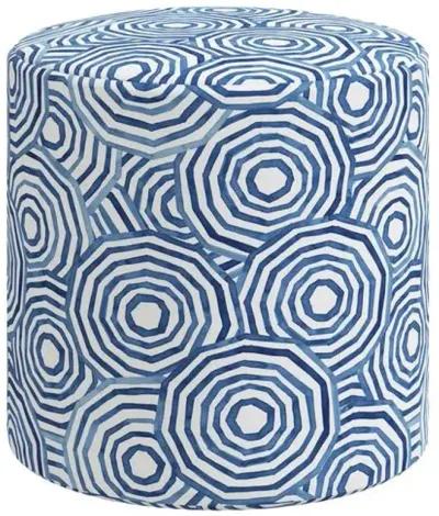 Tambor Ottoman - The Umbrella Swirl - Blue