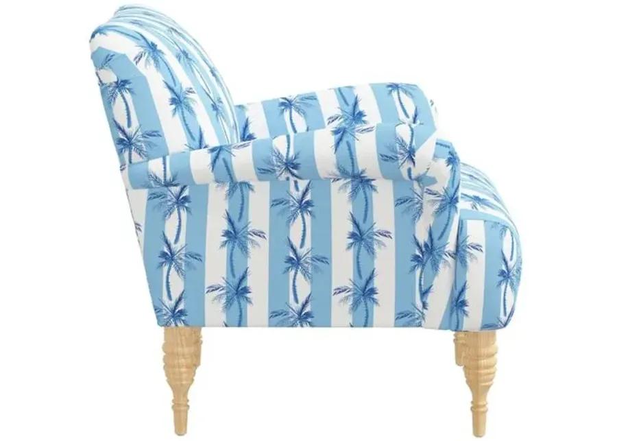 Norwood Chair - The Cabana Stripe Palms - Blue