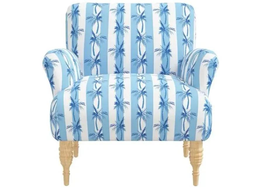 Norwood Chair - The Cabana Stripe Palms - Blue