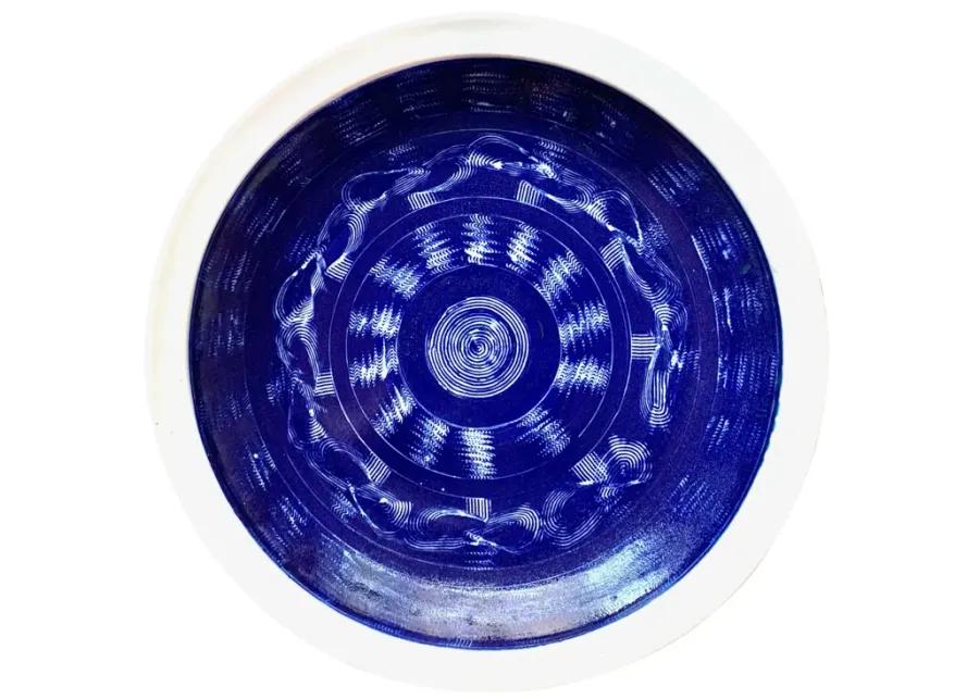 Midcentury Blue Ceramic Center Plate - Pilar Collection