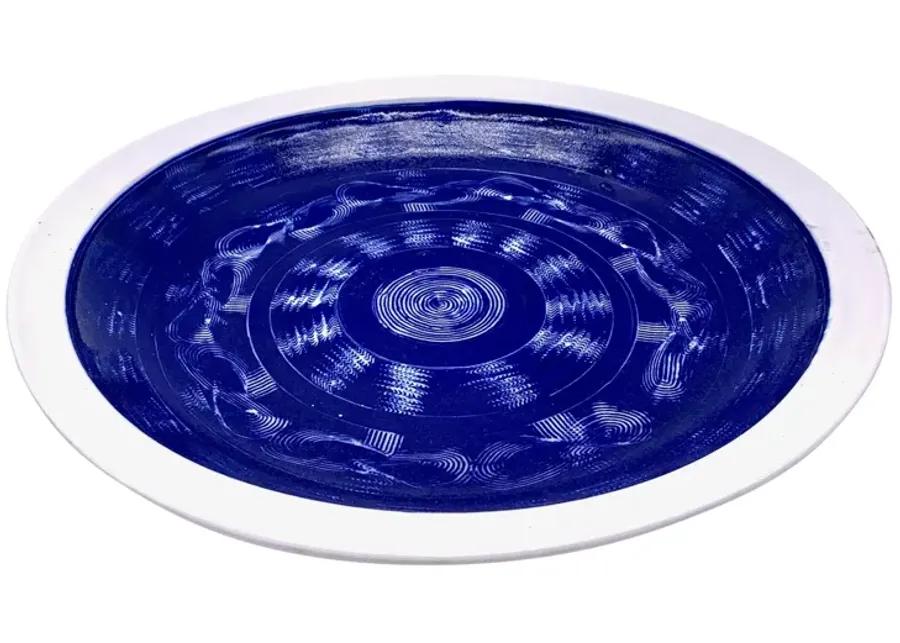 Midcentury Blue Ceramic Center Plate - Pilar Collection