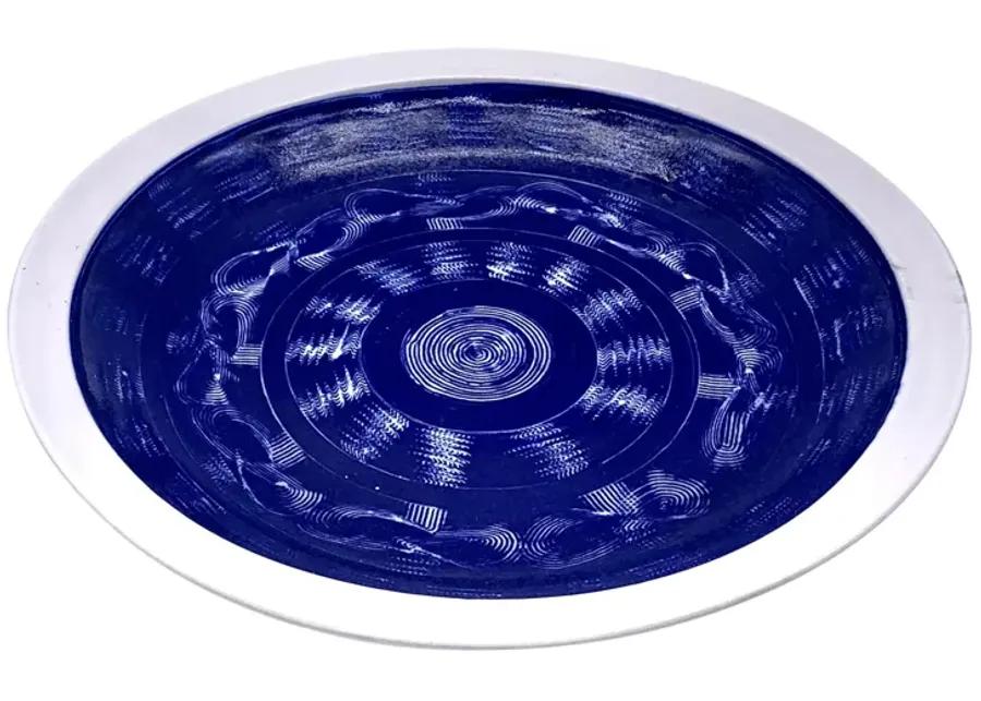 Midcentury Blue Ceramic Center Plate - Pilar Collection