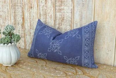 Blue Itzcali Aztec Block Print Pillow - de-cor