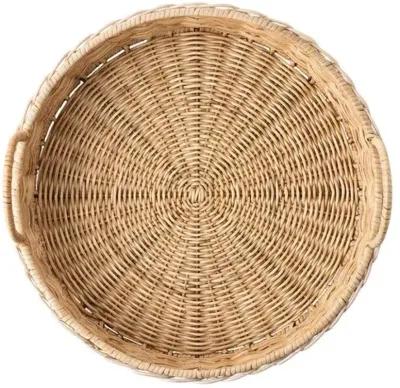 Provence Rattan Round Tray - White - Juliska