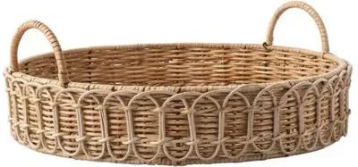 Provence Rattan Round Tray - White - Juliska