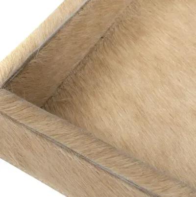 23.5 x 15.75 x 2.5 Cream Cowhide Tray - Cream - Ngala Trading Co. - Beige