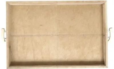 23.5 x 15.75 x 2.5 Cream Cowhide Tray - Cream - Ngala Trading Co. - Beige