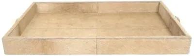 23.5 x 15.75 x 2.5 Cream Cowhide Tray - Cream - Ngala Trading Co. - Beige