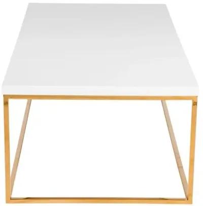 Terri Rectangular Coffee Table - White/Gold