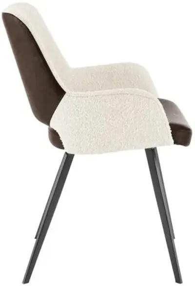 Ava Armchair - Ivory Boucle/Brown