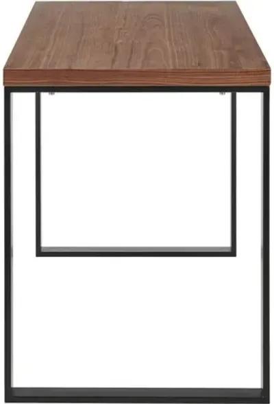 Rey Minimalist Desk - Walnut/Black - Brown