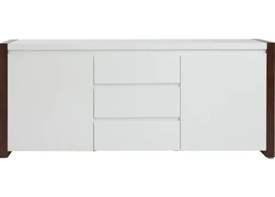 Lewis Sideboard - Matte White/Walnut