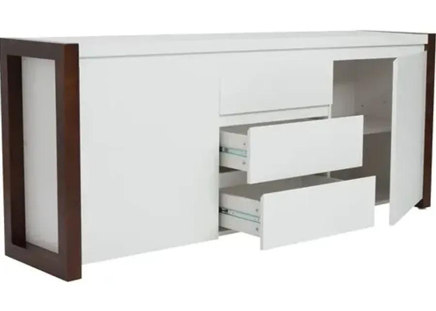 Lewis Sideboard - Matte White/Walnut