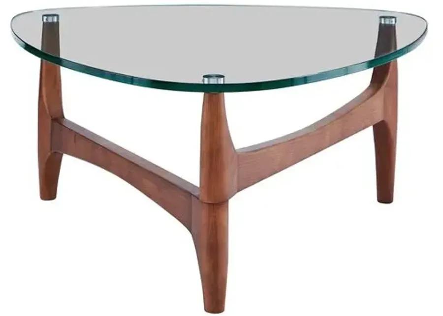 Tillie 35" Coffee Table - Walnut - Clear