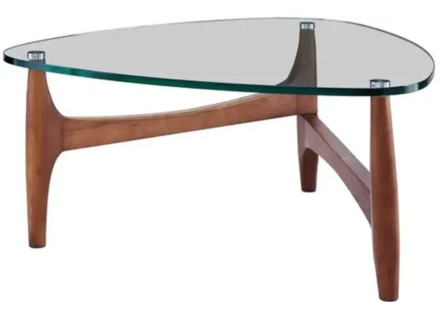 Tillie 35" Coffee Table - Walnut - Clear