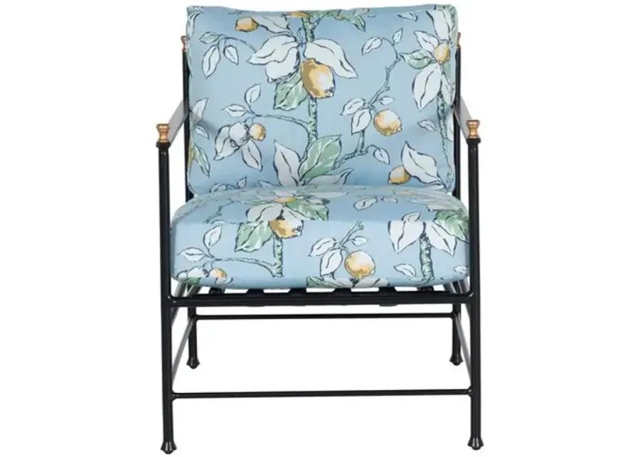 Frances Outdoor Lounge Chair - Lemons - Blue