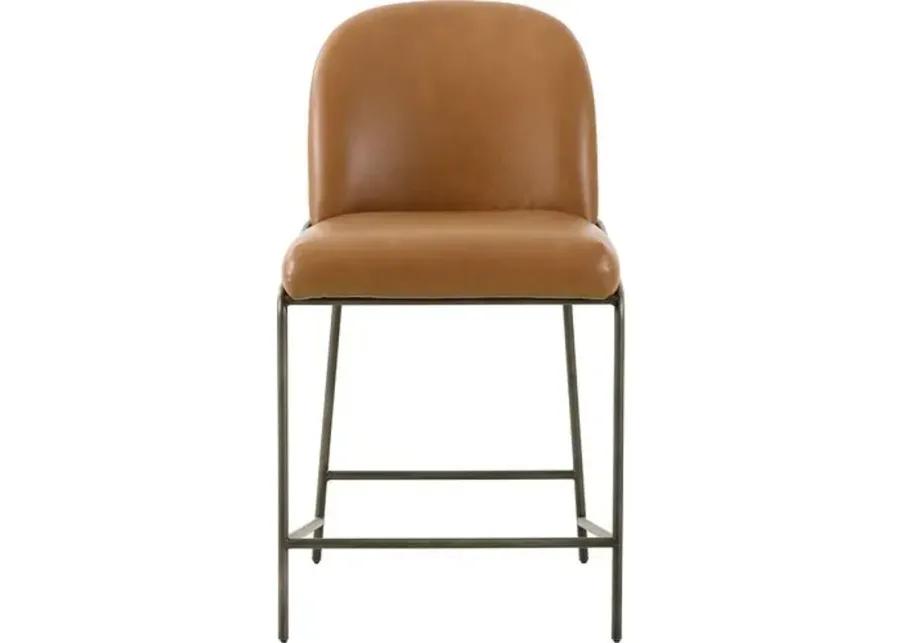 Anya Leather Counter Stool - Butterscotch