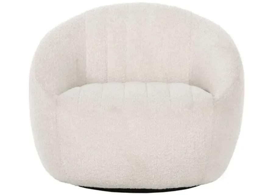 Lilian Performance Boucle Swivel Chair - Natural