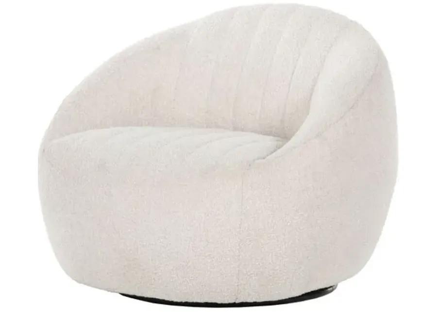 Lilian Performance Boucle Swivel Chair - Natural