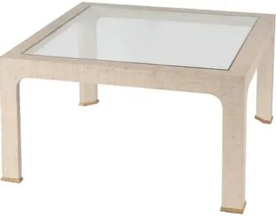 Kos Raffia Glass Coffee Table - Beige