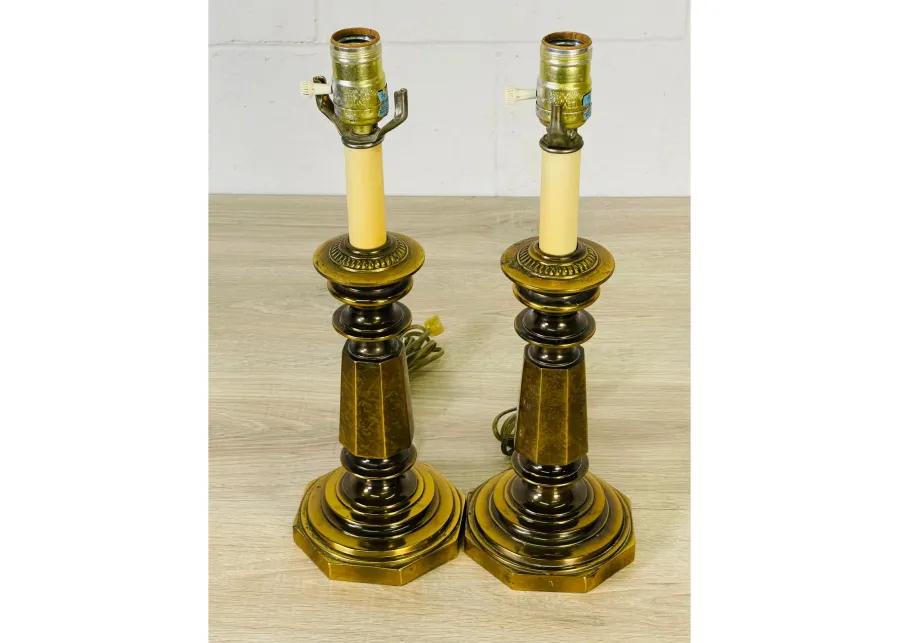 1960s Small Brass Table Lamps - Set of 2 - 2-b-Modern