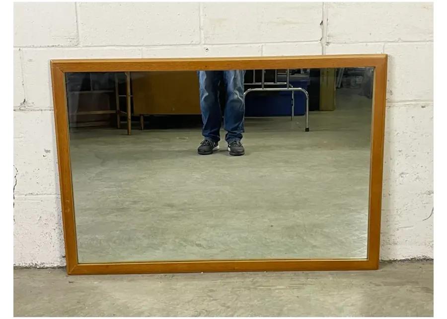 1950s Oak Wood & Painted Wall Mirror - 2-b-Modern