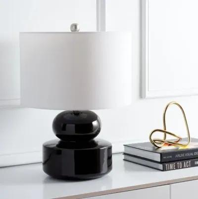 Lena Ceramic Table Lamp - Glossy Black