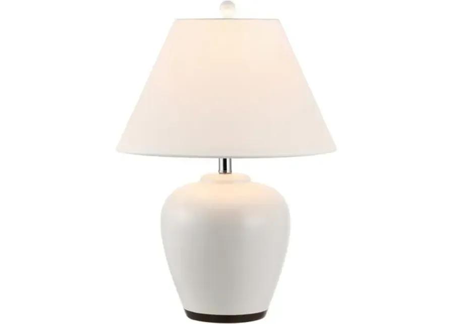 Ethan Ceramic Table Lamp - Ivory/Antique Brown