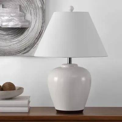 Ethan Ceramic Table Lamp - Ivory/Antique Brown