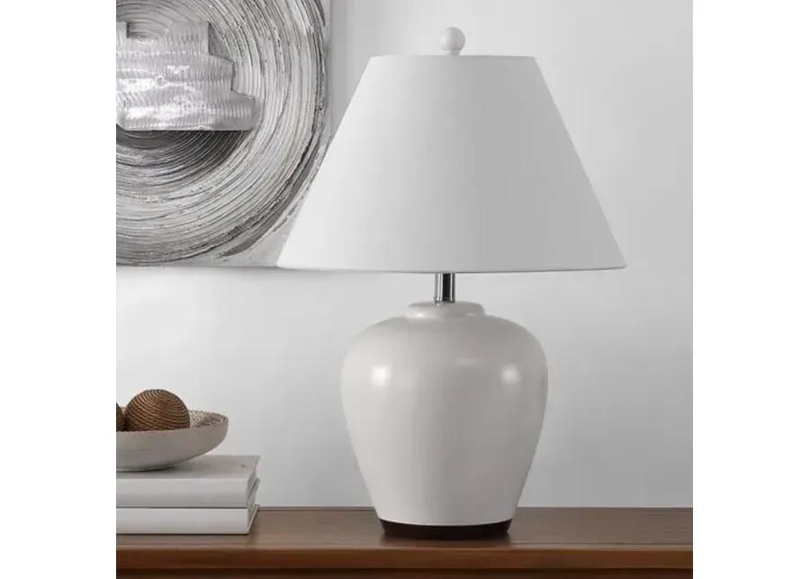 Ethan Ceramic Table Lamp - Ivory/Antique Brown