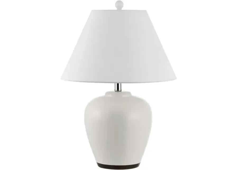 Ethan Ceramic Table Lamp - Ivory/Antique Brown