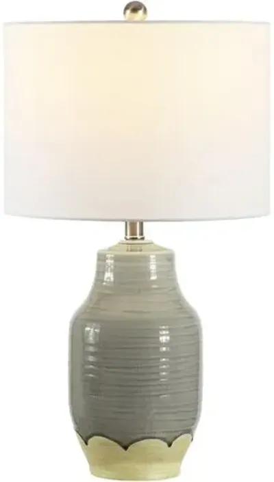 Rae Ceramic Table Lamp - Gray Reactive Glaze