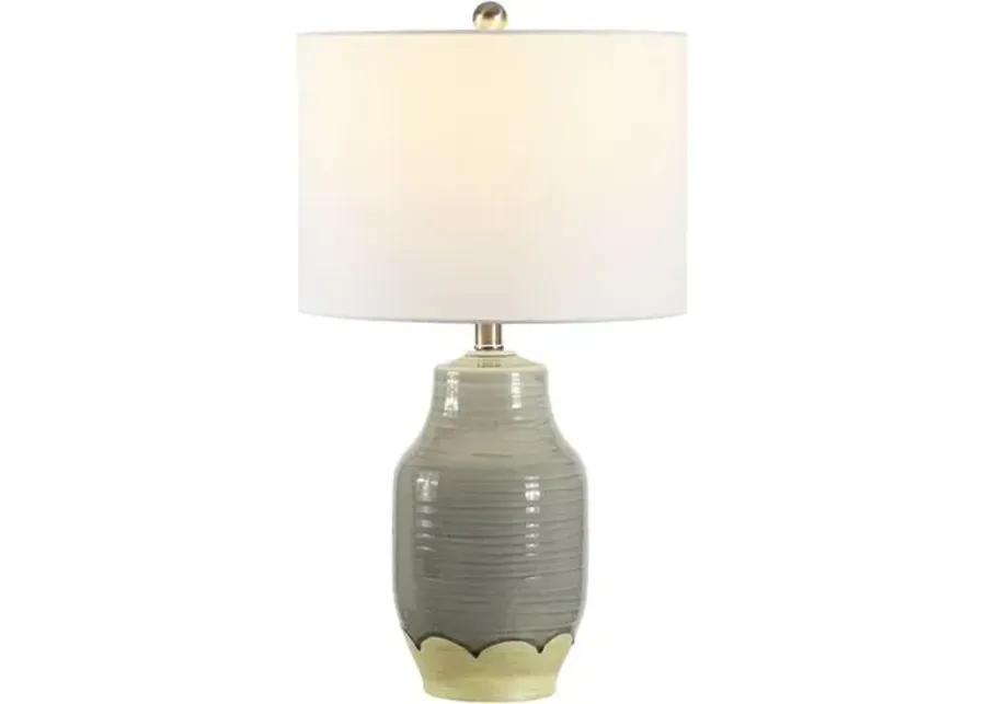 Rae Ceramic Table Lamp - Gray Reactive Glaze