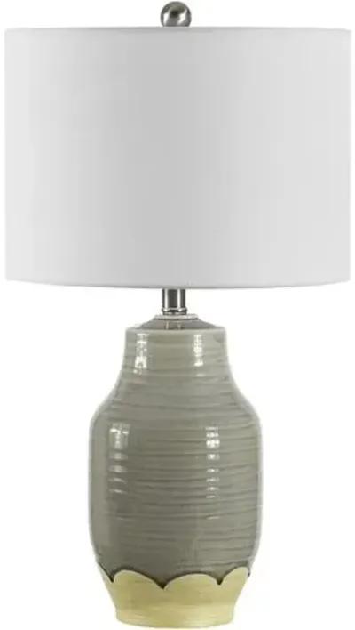 Rae Ceramic Table Lamp - Gray Reactive Glaze