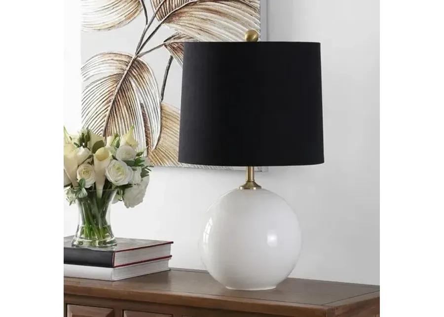 Reese Glass Table Lamp - White/Black