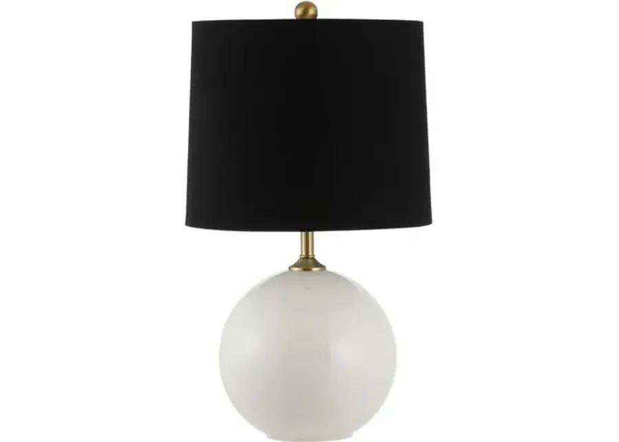 Reese Glass Table Lamp - White/Black