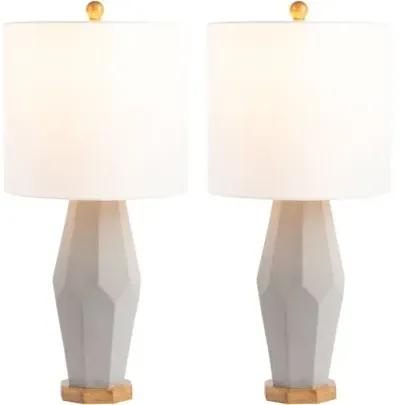 Set of 2 Logan Geometric Table Lamps - Gray/Natural