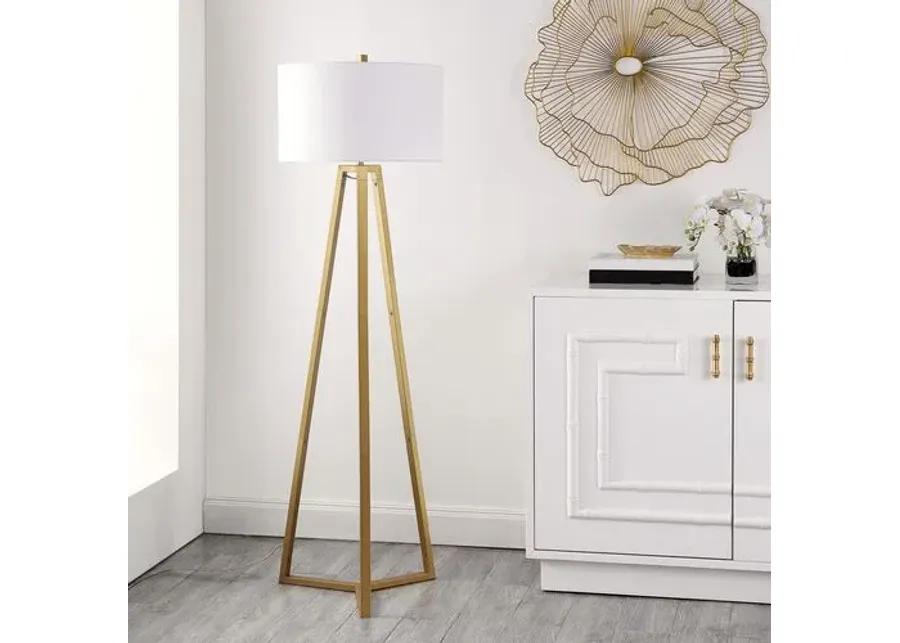 Dakota Metal Tripod Floor Lamp - Gold/White