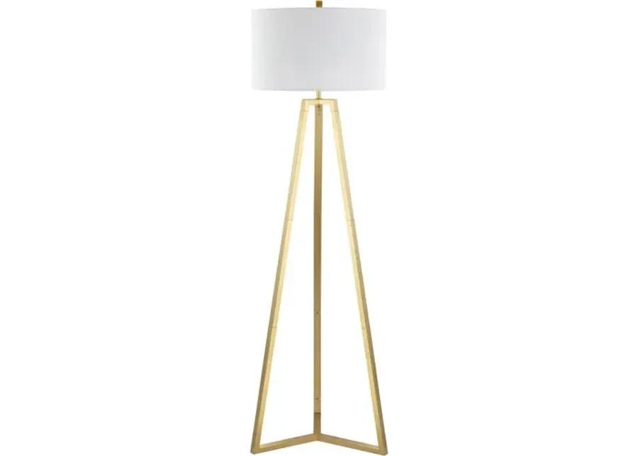 Dakota Metal Tripod Floor Lamp - Gold/White