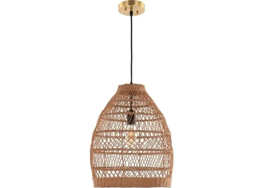 Elisa Woven Pendant - Natural Rattan - Brown