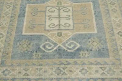 Vintage Turkish Oushak Rug - 4'5 x 6'7 - Esmaili Rugs & Antiques - Blue - Blue