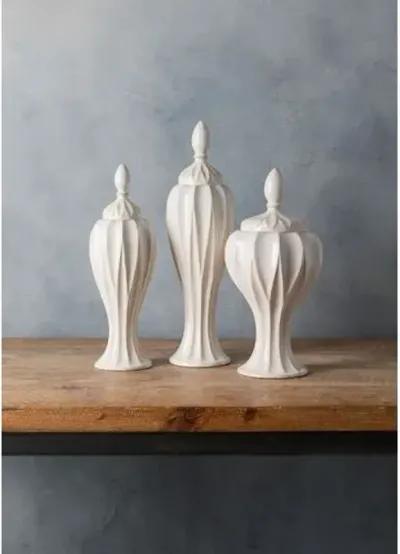 Set of 3 Wadsworth Decorative Jar - Cream - Ivory