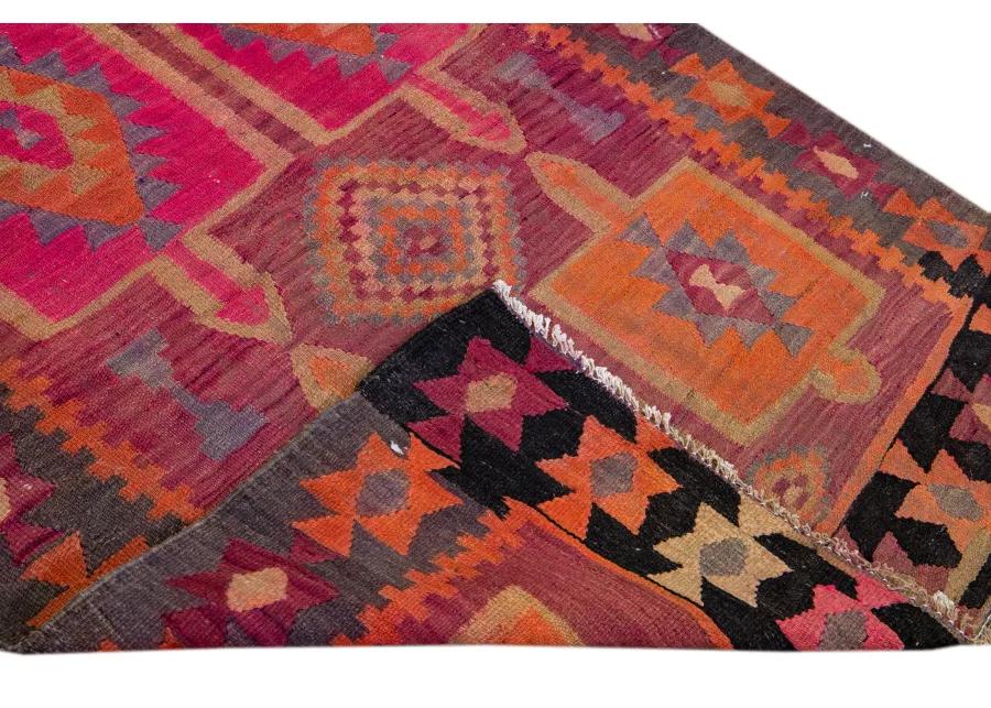 Pink Kilim Handmade Wool Runner - Apadana