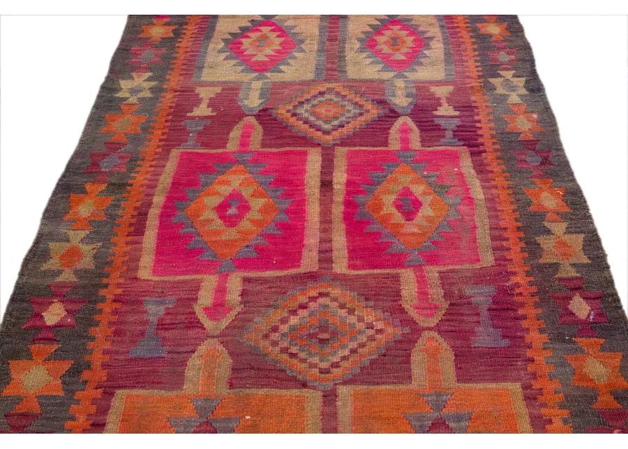 Pink Kilim Handmade Wool Runner - Apadana