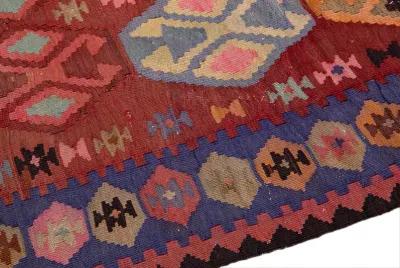 Kilim Handmade Red Wool Runner - Apadana