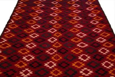 Kilim Handmade Red Wool Runner - Apadana