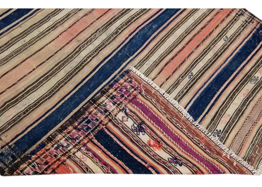 Peach Kilim Handmade Wool Runner - Apadana - orange