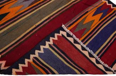 Kilim Handmade Red Wool Runner - Apadana